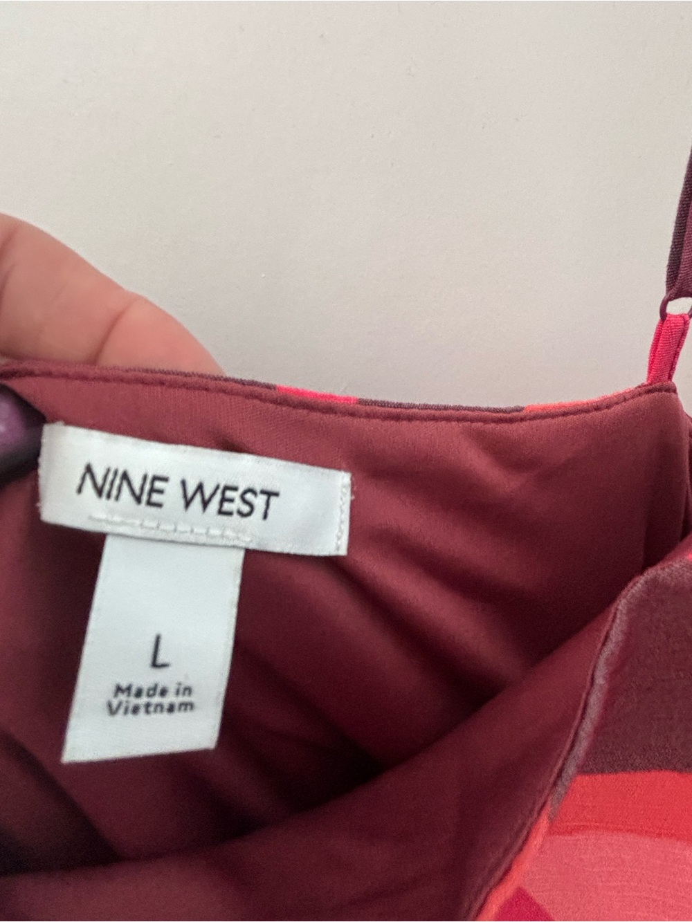 Nine West Pink & Burgundy Abstract Print Maxi Dress - Picture 3 of 3